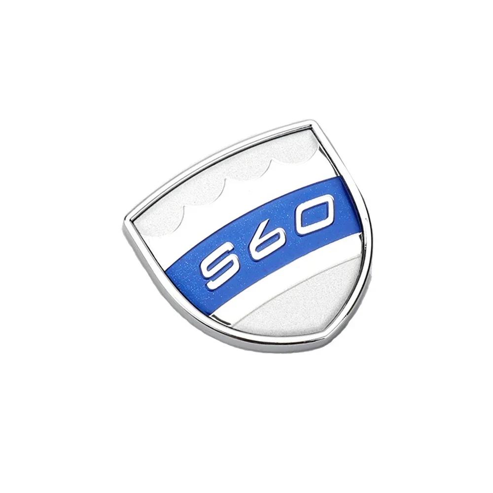 1P Car Stickers Trunk Waistline Metal Blue Black Badge Tuning Decorations For Volvo S V Xc 40 60 80 90 Auto Exterior Accessories