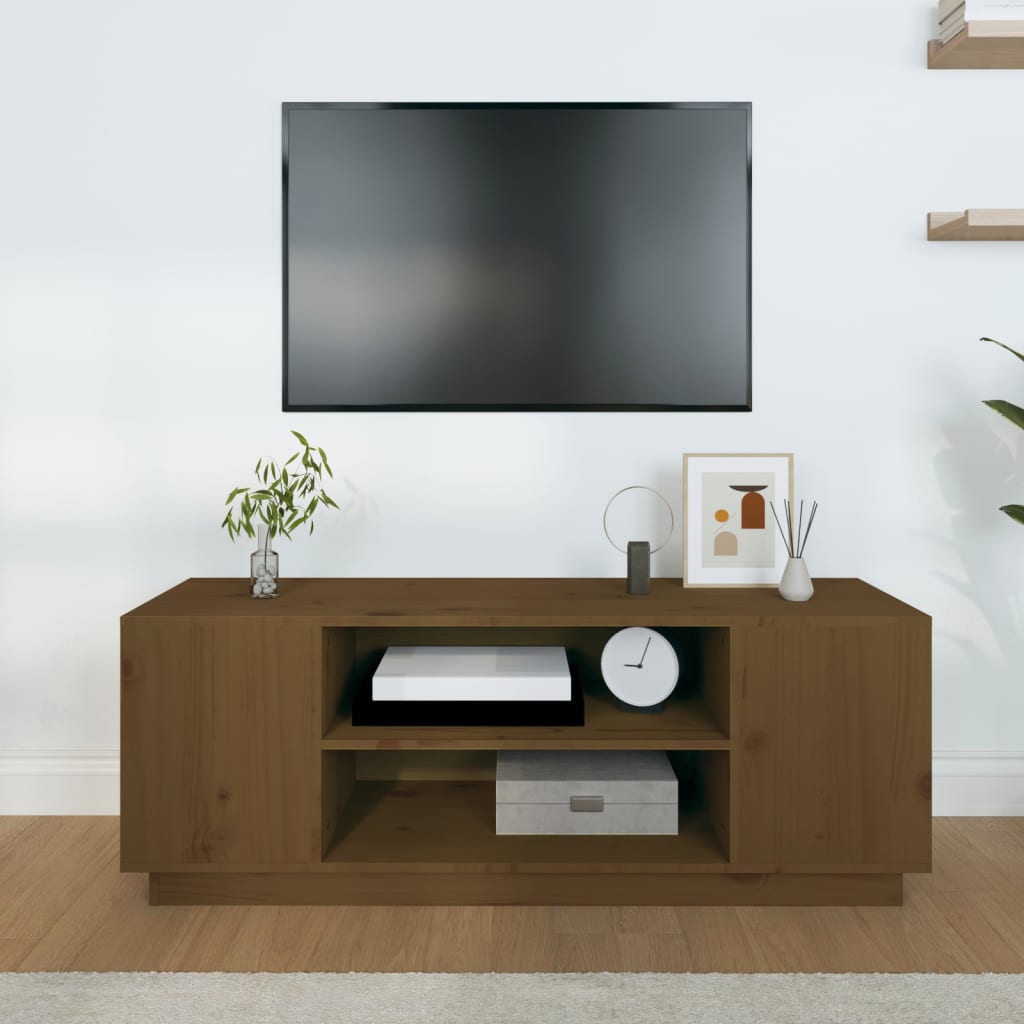 TV Cabinet Honey Brown 110 x 35 x 40.5 cm Solid Pine Wood