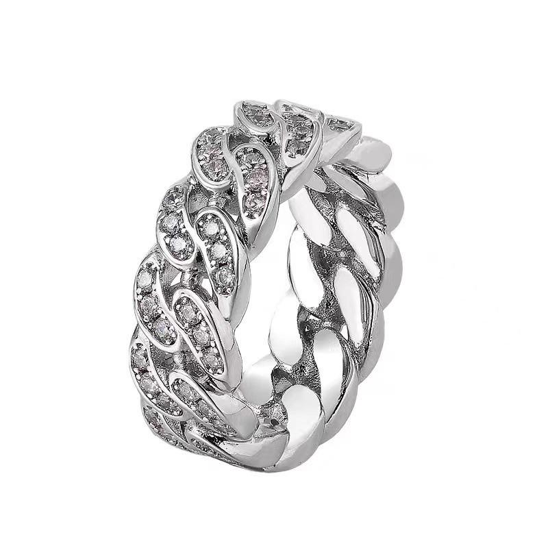 

Chain Ring Male Fashion High -End Personality Zircon Ring Women Male Closed Index Finger Ring 925 Silver Women Jewelry