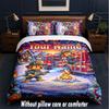 Fire Truck Theme Custom Text Or Name 3Pcs Bedding Set,1 Flat Sheet & 2 Pillowcases Personalized Home Bedding