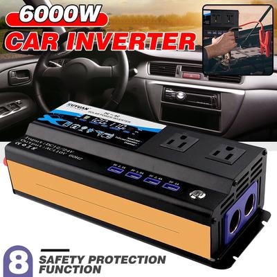 6000W DC 12V/24V To AC 110/220V 50HZ Portable Car Power Inverter Charger Converter Adapter Universal Socket
