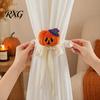 Unique Window Ornament Ties Halloween Curtain Tiebacks, Funny Witch Hat Pumpkin Ghost Cartoon Straps, Style Decor Lightweight Adjustable Holdbacks for