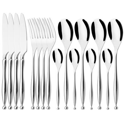 16Pcs Knife Fork Coffee Spoon Cutlery Set 18/10 Stainless Steel Tableware High Quality Dinnerware Set Kitchen Silverware Flatware