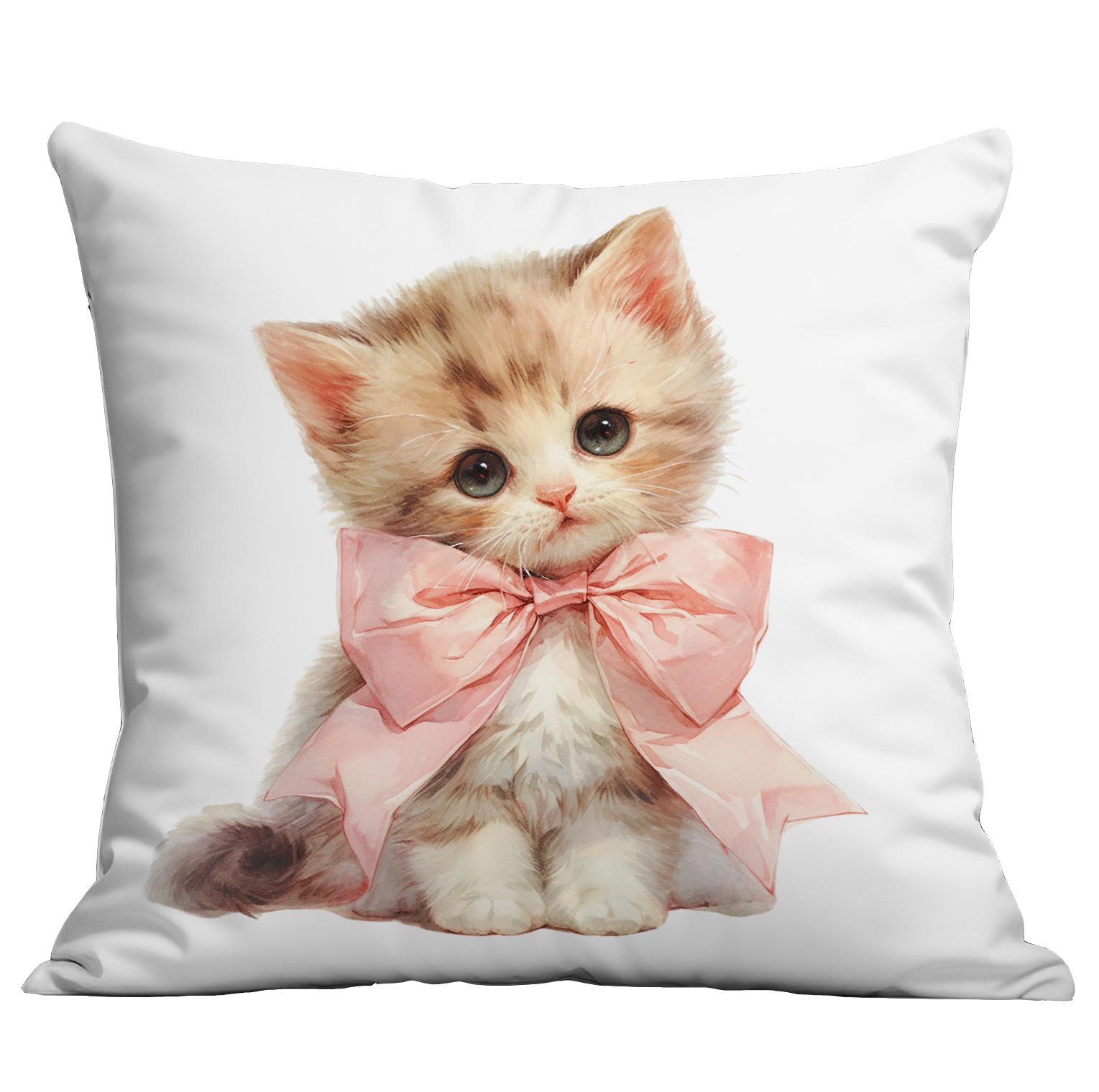 

Новая Милая Мягкая и Милая Наволочка с Котенком для Дома Гостиной Питомца Подушка Наволочка Подарок Наволочка 45 * 45Cm