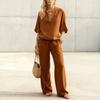 Cross-border Europe and the United States New Long-sleeved Top Loose Wide-leg Pants Set Two-piece Set