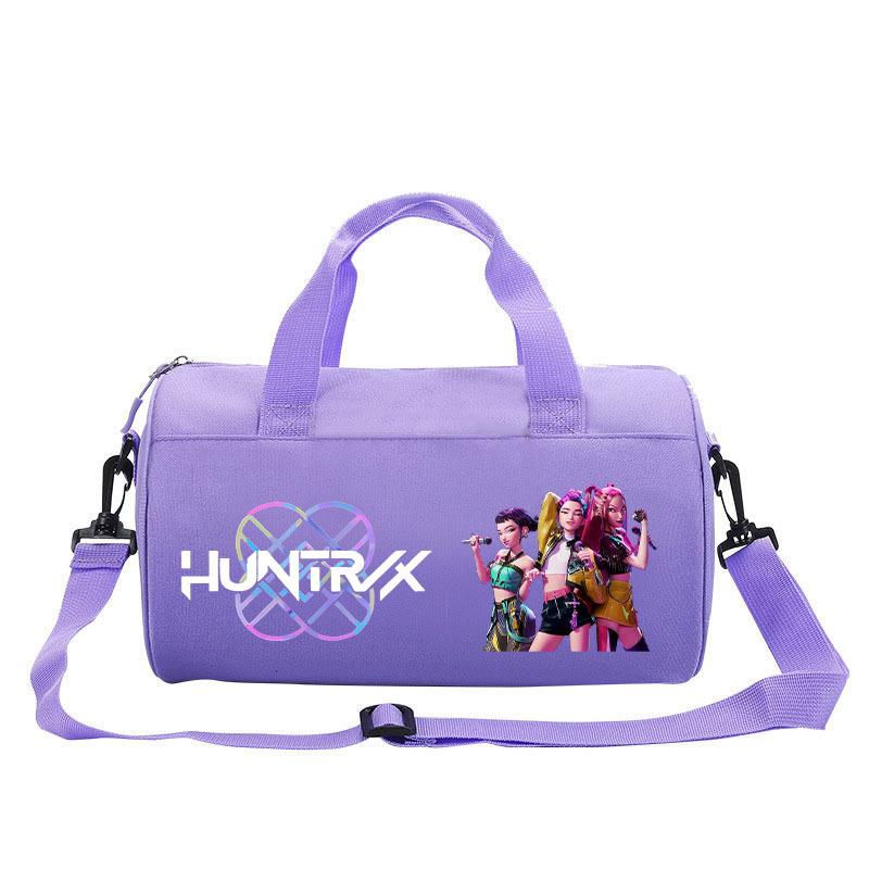 Bolsa Cilindro Fitness com Estampa de Desenho Animado Caçadores de Bruxas KPOP Bagagem Bolsa de Mão Esportiva Bolsa de Viagem