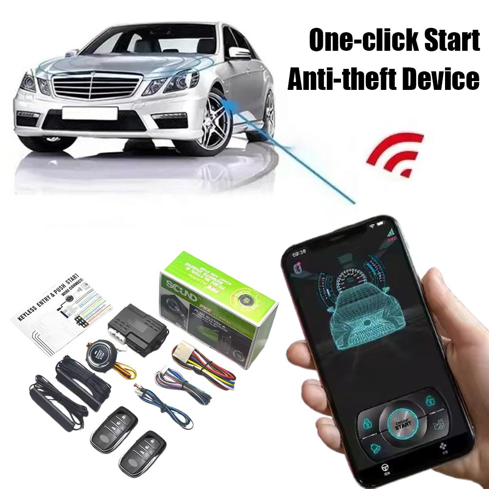 System bezkluczykowy Auto Start Stop Kluczyk Smart Key Zdalny Start przyciskiem Zestaw Systemu Auto Kluczyk do Samochodu Bezkluczykowy Jeden Z Auto S2Y3