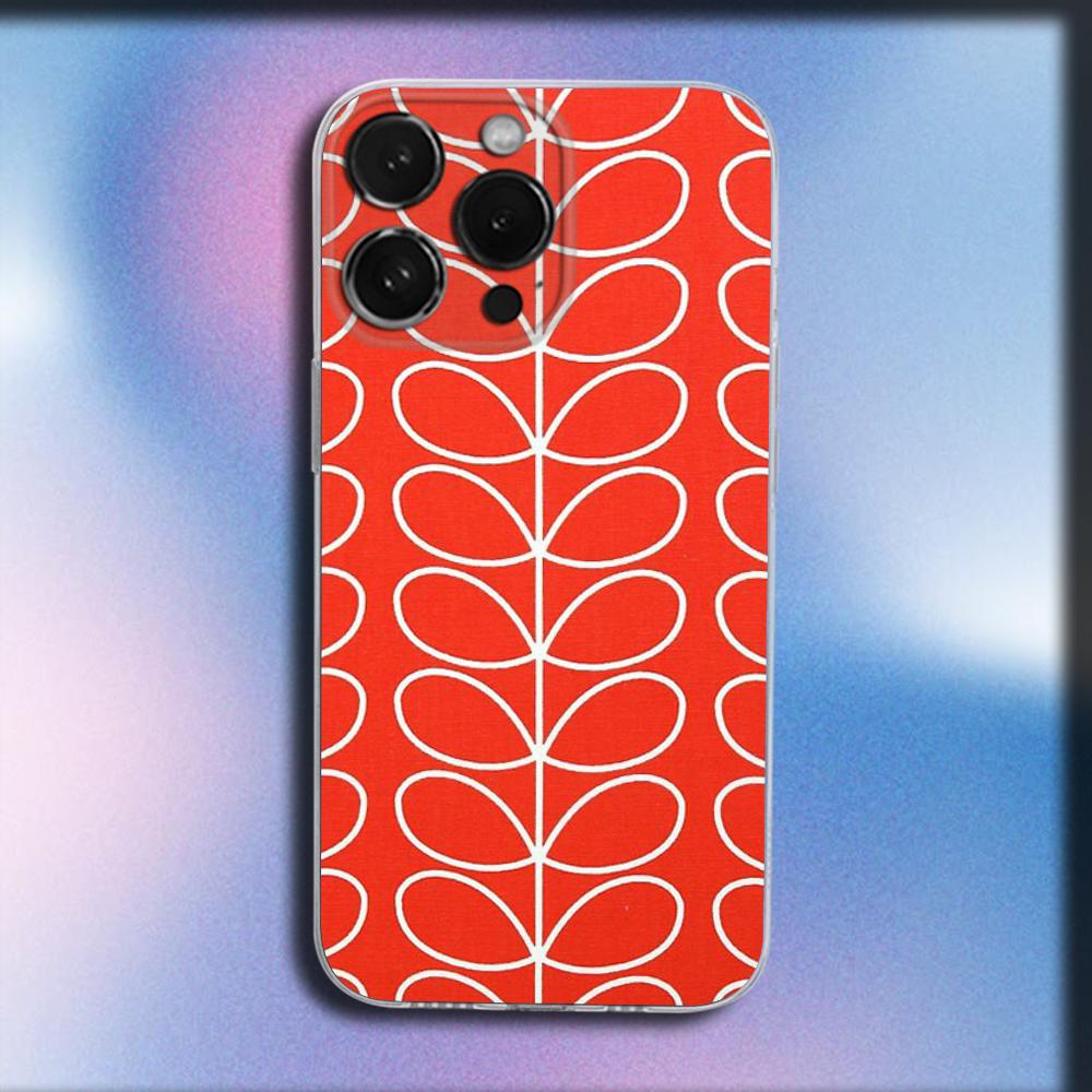 Multi Stem Orla Kiely Folio Phone Case For iPhone 16,15,14,13,12,11 Plus,Pro,Max,XR,XS,X,Plus,SE,Mini Transparent Soft Cover