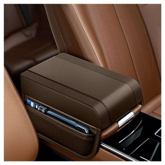 1x Brown Car Center Console Armrest Box Cover Pad Mat Protector Universal