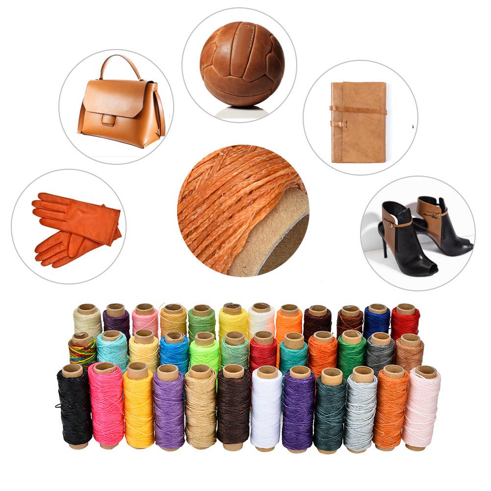 36 Colors 50 MetersRoll 150D Leather Crafts Sewing Thread Hand Stitching Waxed Thread