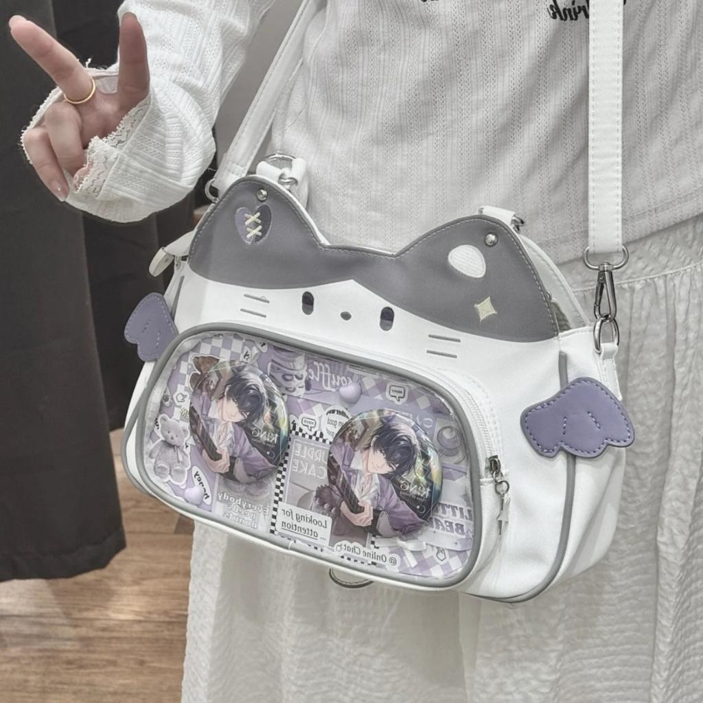 Second-dimensional yuan small food allowance millet bar bag y2k cat bag girl crossbody pain bag double shoulder large capacity backpack