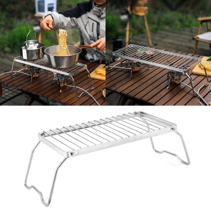 Folding Barbecue Table Stainless Steels Foldable Table Practical Camp Tables Foldable Camping Equipment Stove