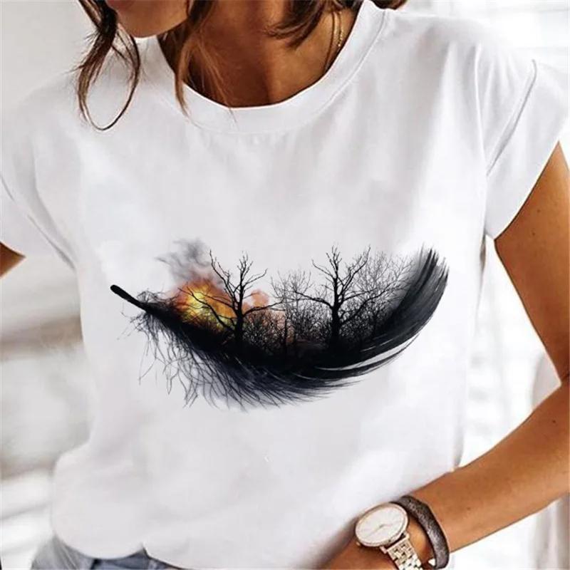 Women's Printed Short-sleeved T-shirt Clothing Tops Casual Loose Daily Clothing