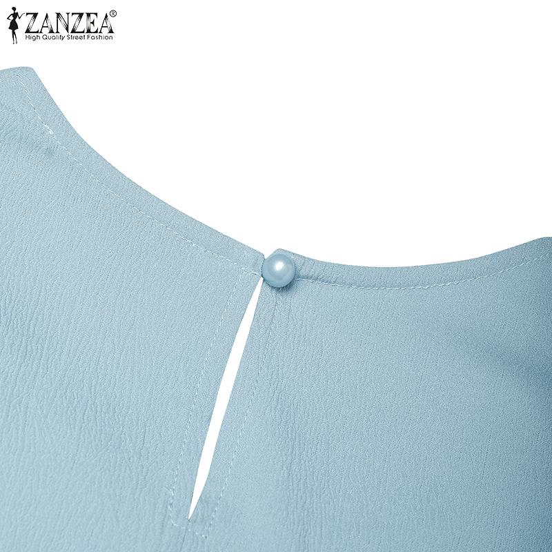 ZANZEA Women Casual Round Neck Summer Sleeveless Dress