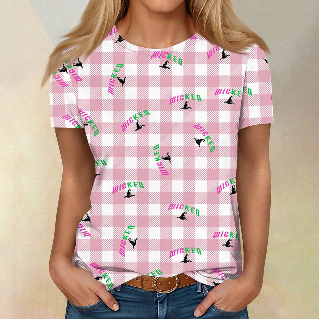 Women's Casual Fashion Cartoon Print Short-Sleeve Top/T-Shirt