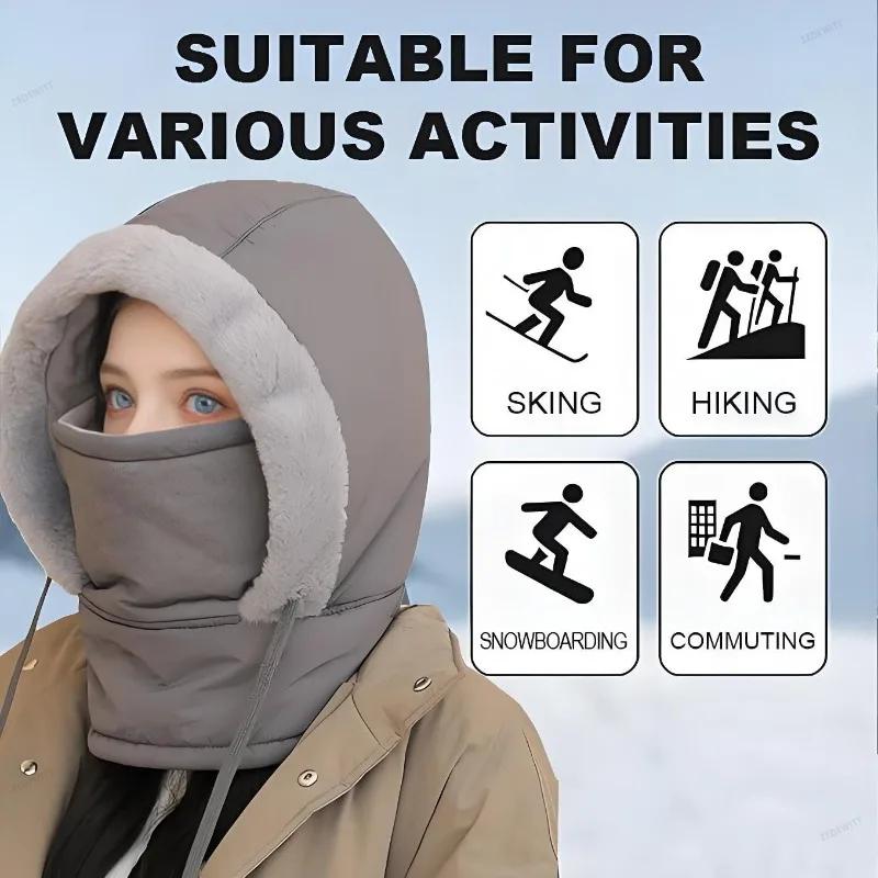 Ear Protection Winter Hat Men Women Thick Velvet Trapper Hat Windproof Thermal Fleece Lined Cold Weather Outdoor Headwear