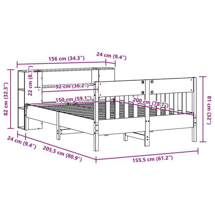 VidaXL Bunk Bed Without Mattress Wax Brown 150x200 Cm Solid Pine 3323181