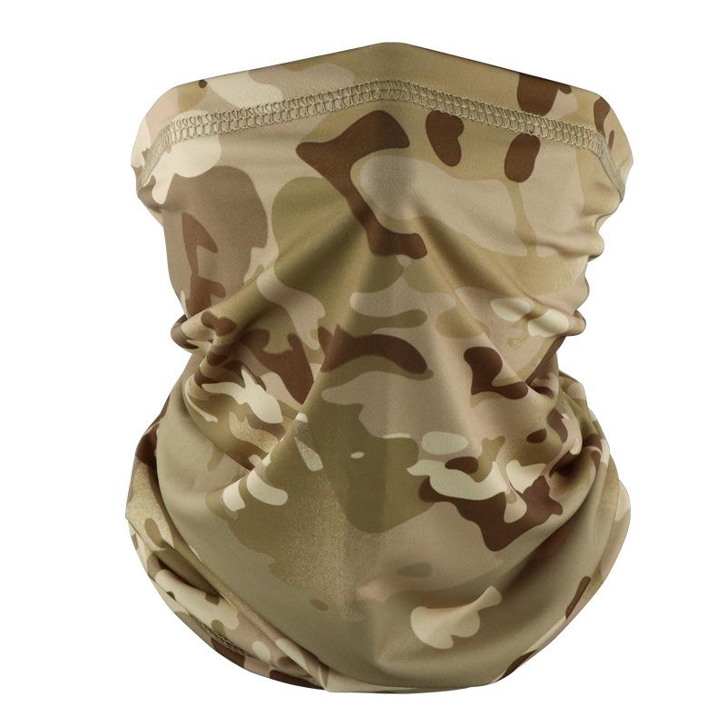 Camouflage Ice Silk Neck Gaiter: Multifunctional Summer Headscarf for Outdoor Cycling, Sun Protection, and Quick-Drying Breathable Face Mask for Men.
