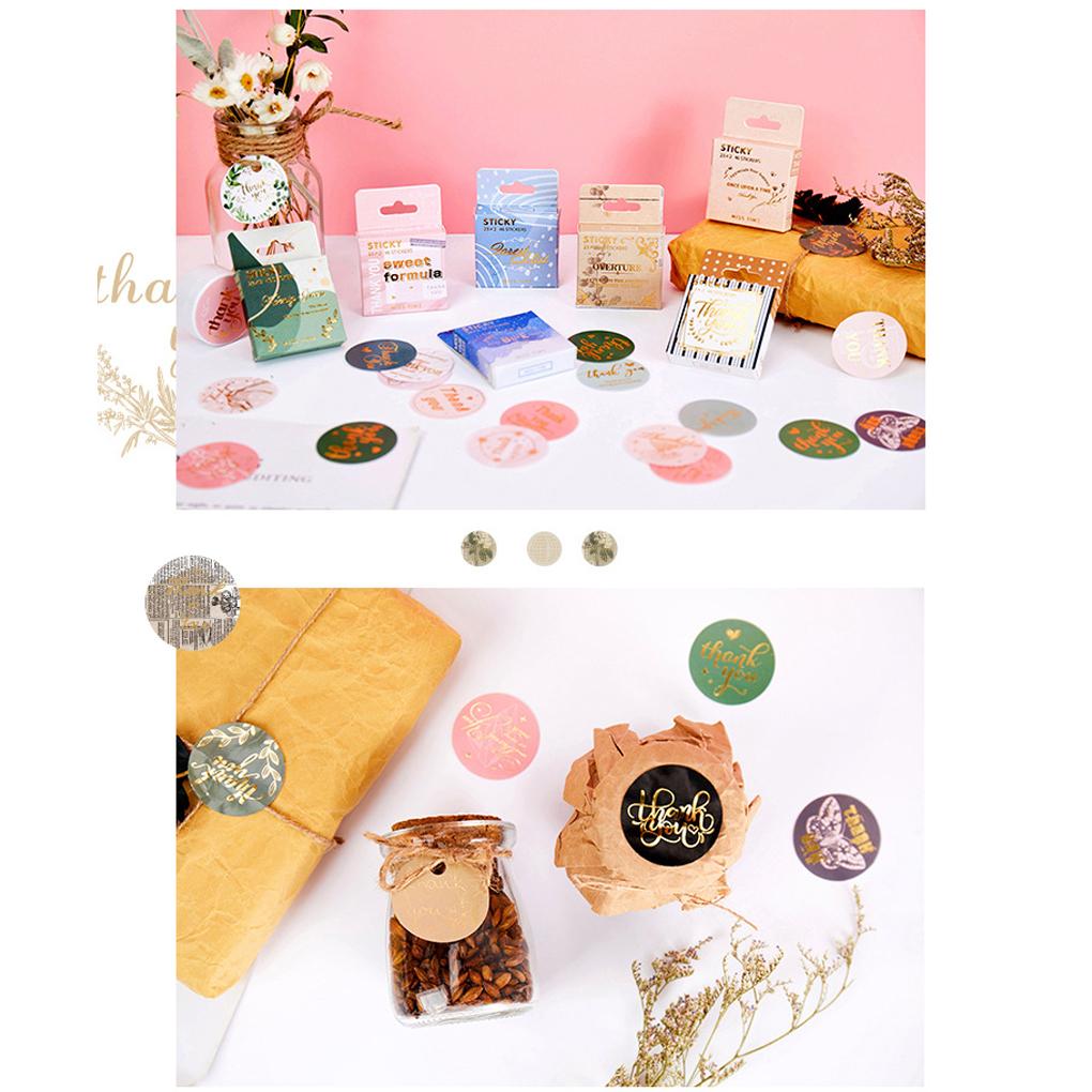46 Pieces/Set Party Round Paper Sticker Gift Bag Favor Pouch Self Adhesive Label Decoration Packaging Accessories