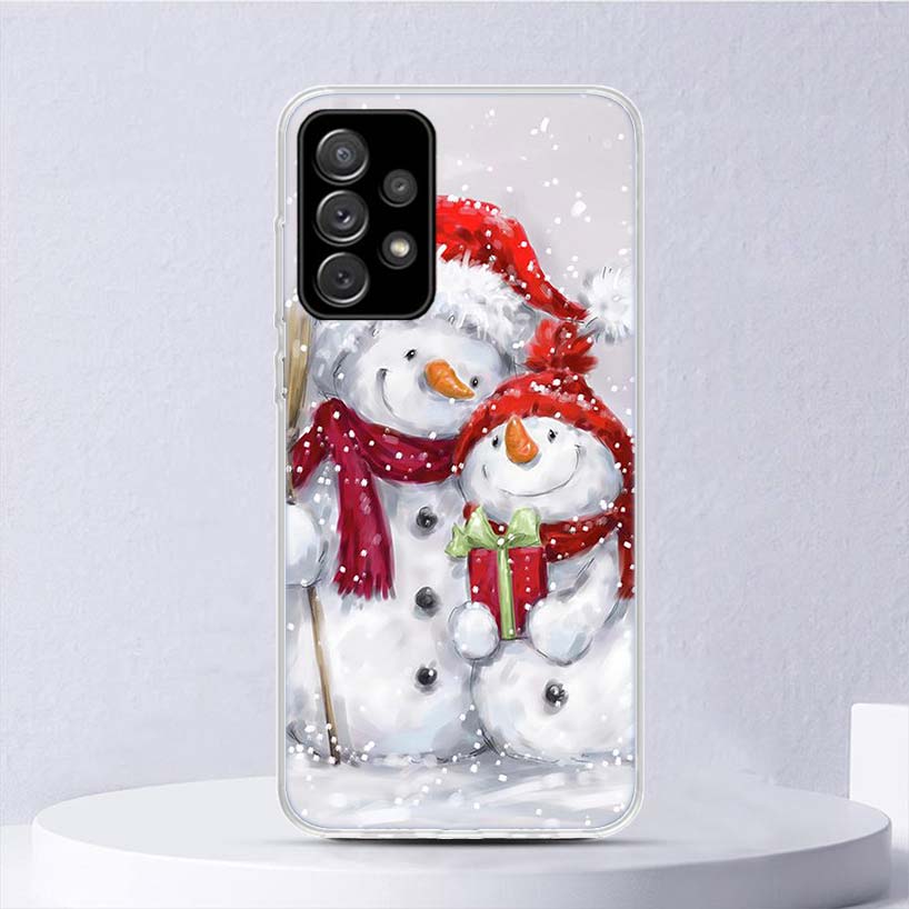 Frohe Weihnachten Cartoon Nette Schnee Weichen Fall Für Samsung Galaxy A52 A53 A32 A22 A12 5G Telefon Abdeckung A33 A23 a13 A72 A73 A02S A03S
