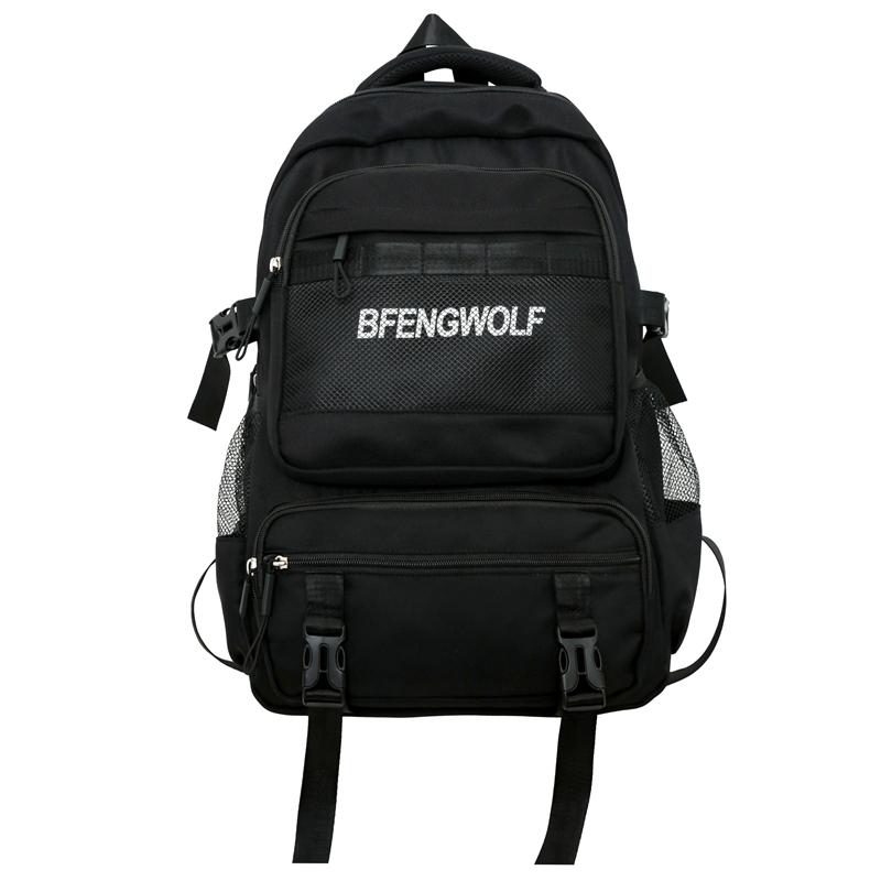 

Рюкзак для кампуса, школьная сумка для старшей средней школы, студентка, рюкзак большой емкости, мужской чёрный