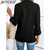 BITCED Autumn/Winter Fashion Solid-Colour Versatile Long-Sleeved Blazer for Women