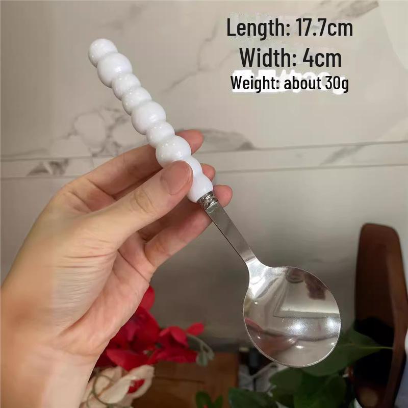 Stainless Steel Pearl Rice & Soup Spoon with Plastic Handle