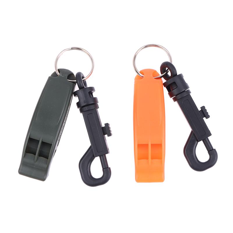 2Pcs Emergency Whistle Safety Survival Whistle Signaling Whistle With Hook For Outdoor Camping Hiking