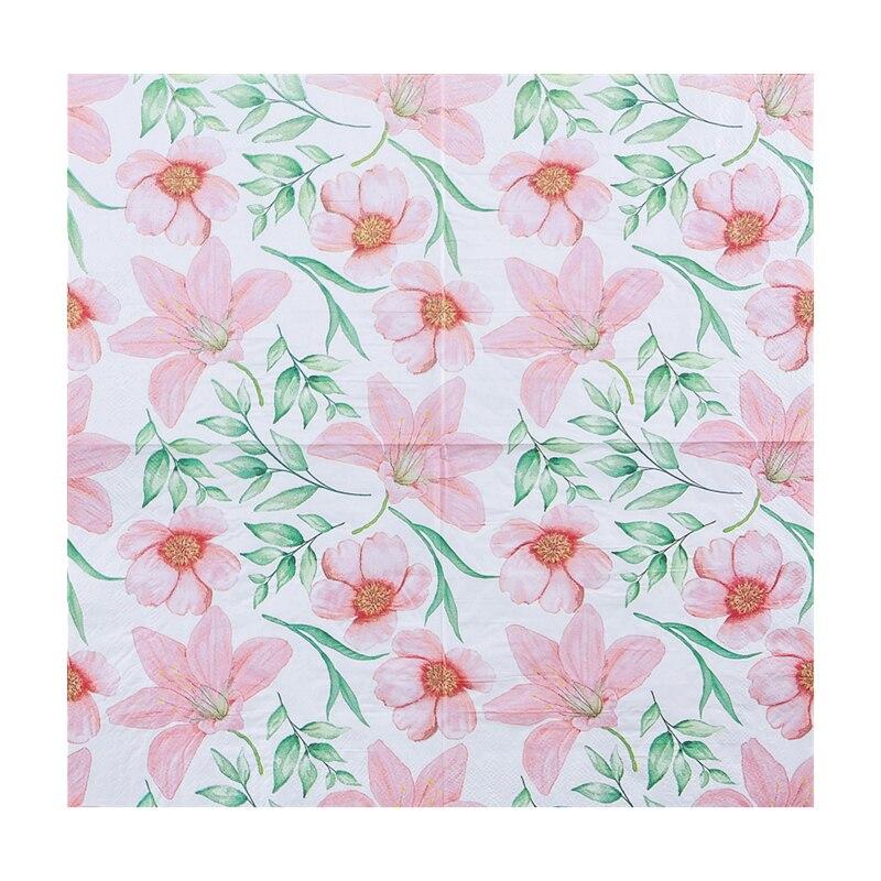 Disposable Party Napkin Double Layer 20 Pieces/Pack Pink Blossom Pattern
