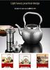 Gold Spherical Stainless Steel Kettle with Hammered Texture - Large Capacity for Hotels and Restaurants.