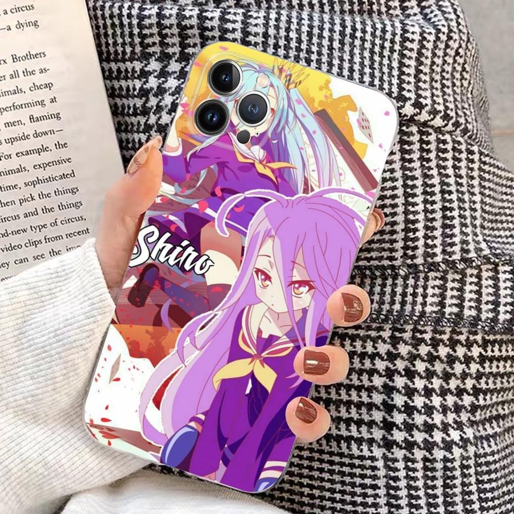 Anime No Game NO life Phone Case for iPhone 15 8 7 6 6S Plus X SE 2020 XR XS 14 11 12 13 Mini Pro Max Mobile Case