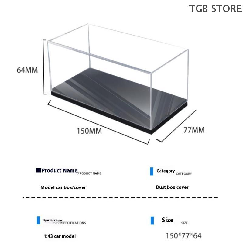 1Pcs 1/43 Diecast Model Car Transparent Display Box Acrylic Storage Box Practical DIY Dustproof Display Rack Toy