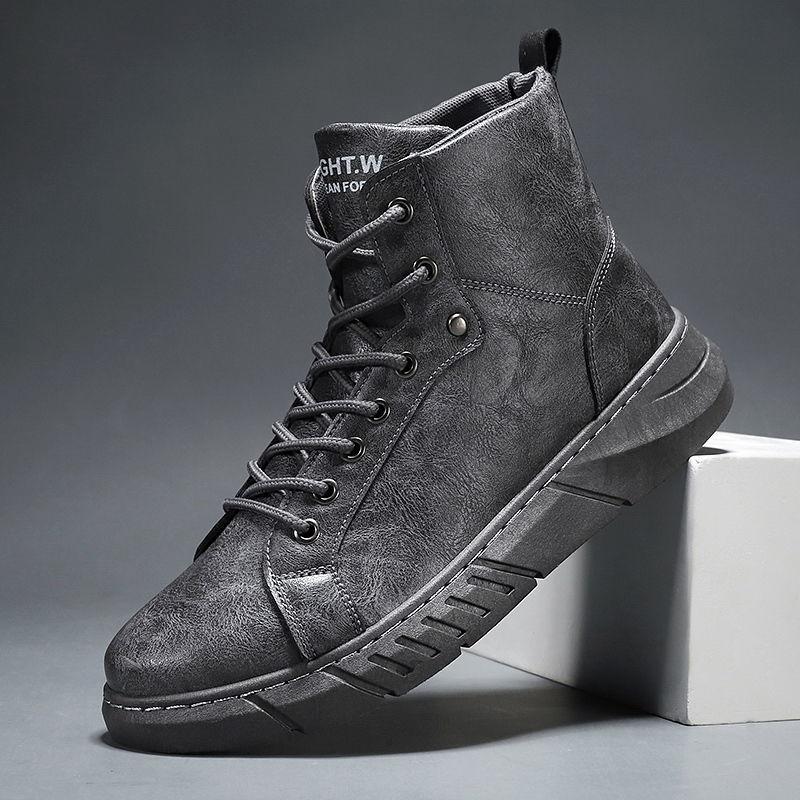 

Зима 2024 Новые мужские короткие ботинки Повседневные рабочие ботинки Мужская мода Универсальные ботинки Высокие водонепроницаемые ботинки 44 серый