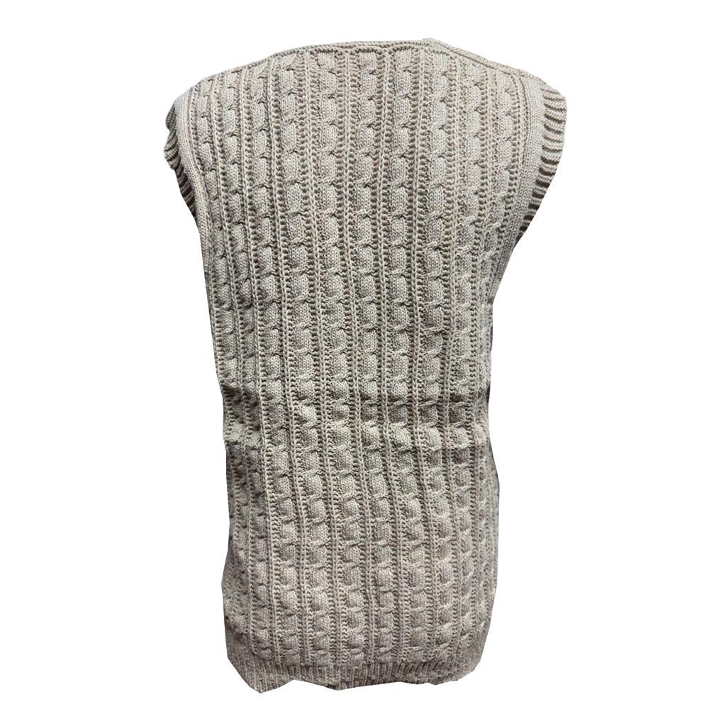 Ciciten Pocket Buttoned Daily Knitwear Women's Vest Mother's Vest