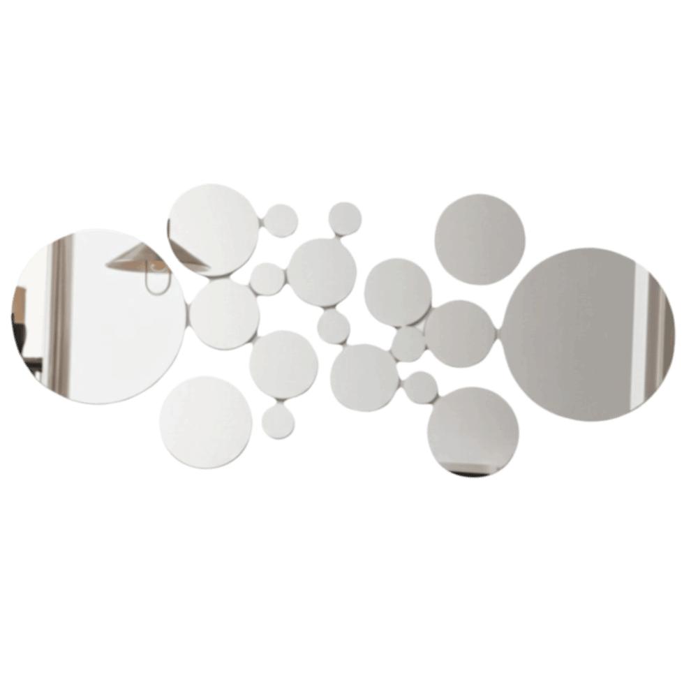 

26pcs Silvery Acrylic Mirror Decal Multi Size 3D Mirror Wall Sticker Living Room Decor