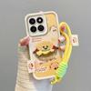 KEYSION Cartoon Cute Plush Embroidery Case for HONOR 200 Smart 5G with Lanyard Shockproof Phone Back Cover for Huawei Honor X7c
