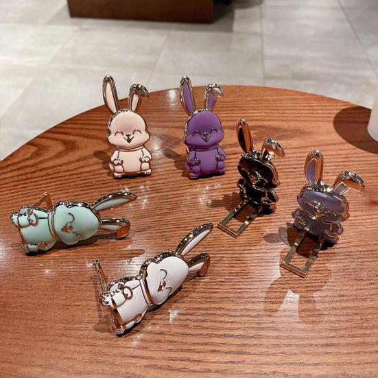 Mobile Phone Stand Trolley Rabbit Carrying Cartoon Self-adhesive Strong Adorable Capacity Electroplated Ring Finger Mobile Phone