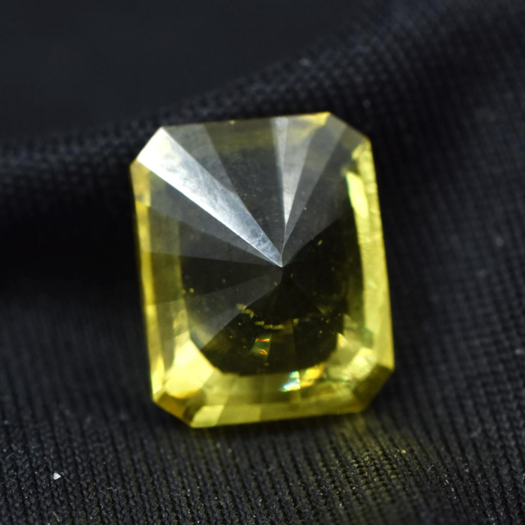 Natural Yellow Sapphire Loose Gemstone 9.55 Ct Emerald Cut September Birthstone for Gem Collections