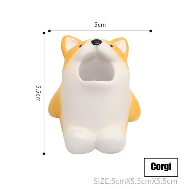 Ceramics Multi-Function Mini Cute Toothbrush Holder Creative Home Bathroom Storage Stand Makeup Pen Holder Ornament Decoration