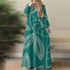 Muslimisches Sommerkleid, Leicht und Atmungsaktiv, Vielseitig für Urlaub und Alltag, Schlicht und Elegant, Grünes Blattmuster