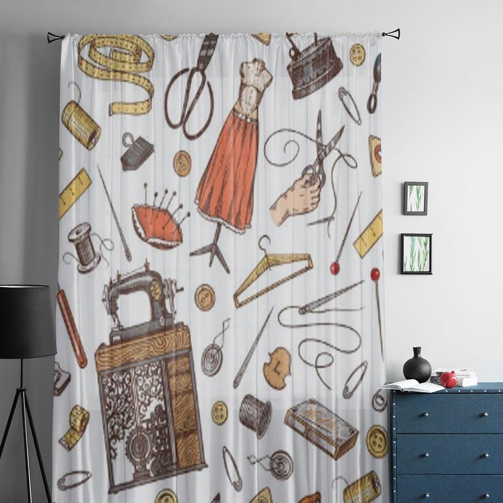 Tools And Elements Materials Luxurious Chiffon Sheer Curtains for Living Room Bedroom Decoration Window Voiles Tulle Curtain