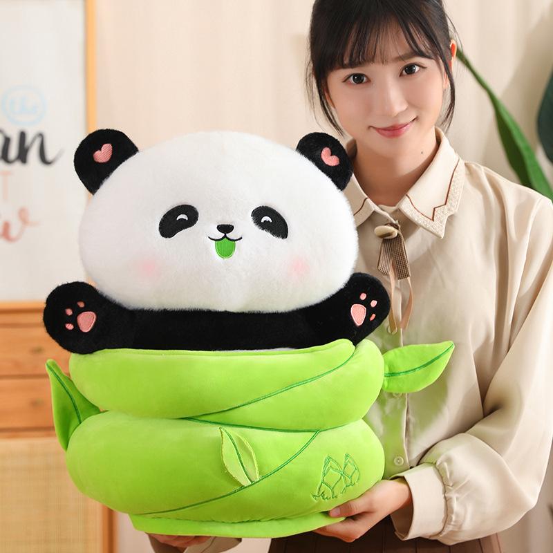 Bamboo Shoot Panda Doll Creative Panda Flower Flower Cute Bamboo Doll Plush Toy Children'S Gift