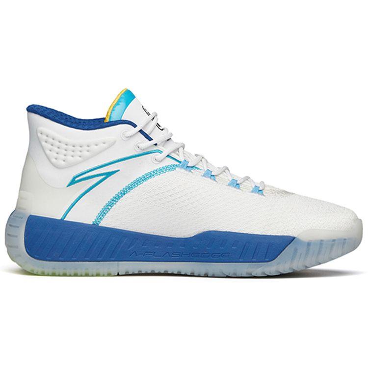 Anta Basketball Series Fabric Lace-Up Shock Absorbing Non-Slip Wear-Resistant Mid-Top Retro Basketball Shoes Men sneaker White Blue Black 112141614-1