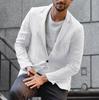 Men's Linen Cotton Casual Blazer Long Sleeve Loose Fit Spring Fall Jacket