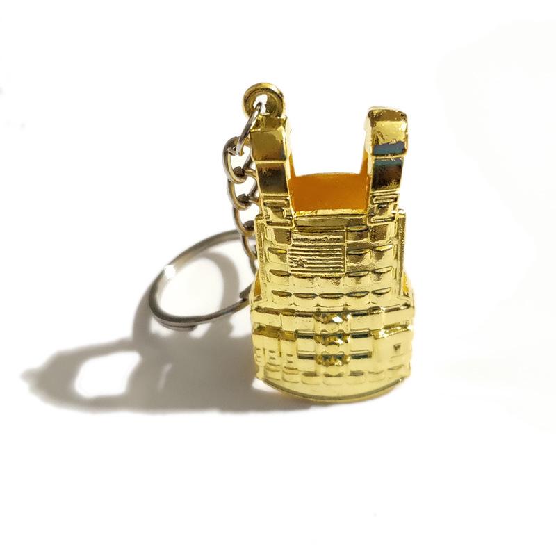 "12 cm PUBG-Schlüsselanhänger: Helm der Stufe 3, Bratpfanne und 98KAWM-Waffenmodell als Geschenk"