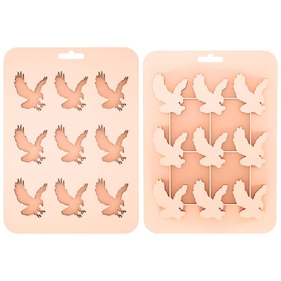 Silicone Eagle Ice Tray 9-Cavity Easy Release Chocolate Biscuit Mold DIY Creative Animal Shape Ice Cube Maker for Kitchen Baking