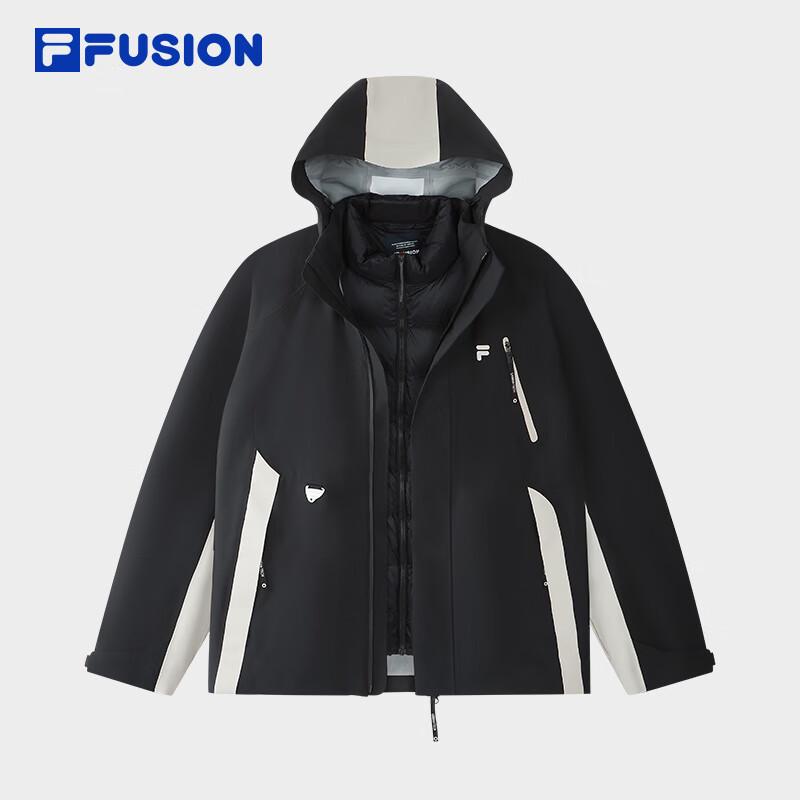 FILA FUSION Men's Color-block Hooded Down Jacket 2-Piece Set