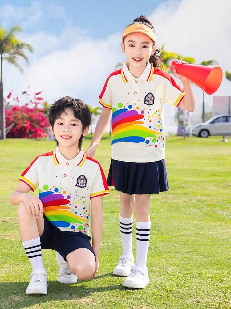 2025 Neuer Stil Buntes Akademisches Kinder Sommer Sportuniform Set