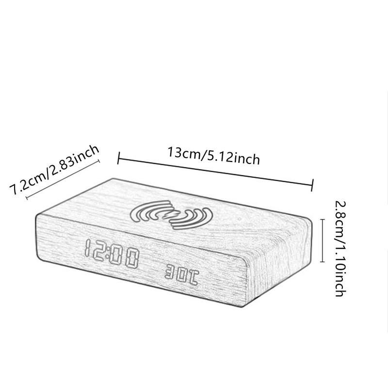 Wireless Charging Alarm Clock With 3-level Brightness Led Display  Digital Alarm Clock For Bedroom, Apartment & Desk | Easy Snooz