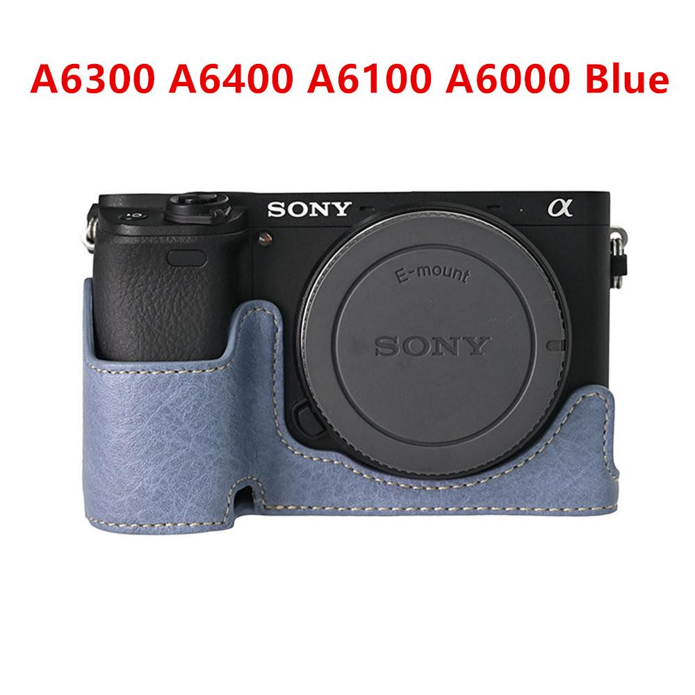 Camera Half Case for Sony A6700 A6400 A6300 A6100 A6000 ZVE10 ZVE10II ZVE10M2 A7R5 A7CII A7C2 Bottom Opening Cover PU Leather